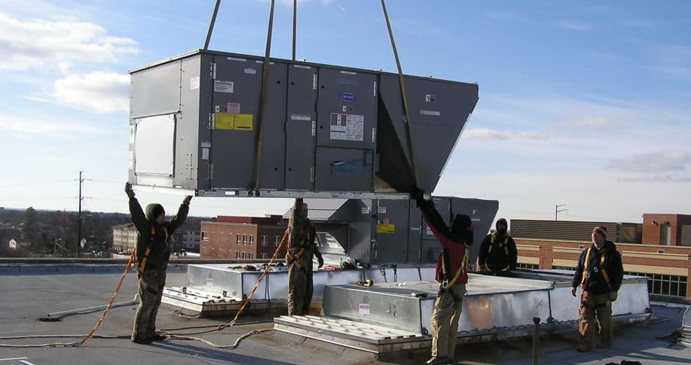Commercial HVAC Rooftop Installation